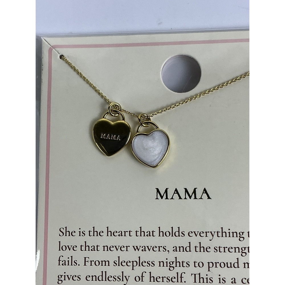 Tiny Tags Mama Heart Necklace‎ Gold Tone Mother Gift